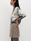 Brushed Mini Wrap Skirt with Wool