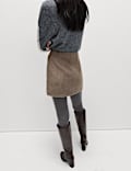 Brushed Mini Wrap Skirt with Wool