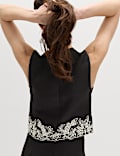 Modal Rich Cutwork Trim Waistcoat with Linen