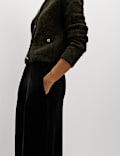 Fluid Velvet Wide Leg Trousers