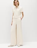 Textured Straight Leg Trousers