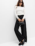 Belted Straight Leg Trousers