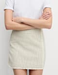 Pure Cotton Frayed Seam Mini Skirt