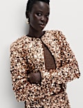 Sequin Cropped Jacket
