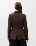 Tailored Cinched Waist Asymmetric Blazer
