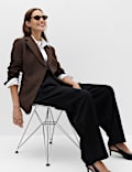 Tailored Cinched Waist Asymmetric Blazer