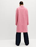 Brushed Collared Longline Car Coat with Wool