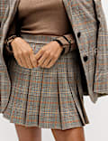Checked Pleated Mini Skirt