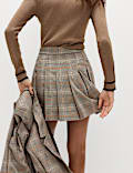 Checked Pleated Mini Skirt