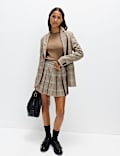 Checked Pleated Mini Skirt