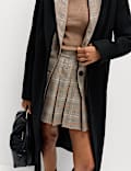 Checked Pleated Mini Skirt
