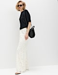 Cutwork Embroidered Straight Leg Trousers