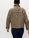 Checked Collared Short Jacket