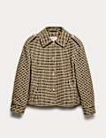 Kurze Jacke mit Karomuster und Kragen