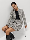 Cotton Rich Tweed Collarless Jacket