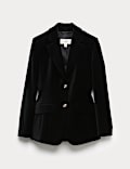 Cotton Rich Velvet Waisted Tailored Blazer