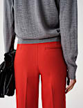 Hose mit geradem Bein und hohem Bund aus Twill