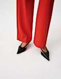Hose mit geradem Bein und hohem Bund aus Twill