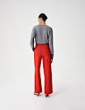 Hose mit geradem Bein und hohem Bund aus Twill