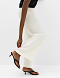 Premium Jersey Seam Detail Wide Leg Trousers