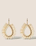 Gold Tone Raffia Drop Earrings