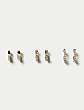 3 Pack Textured Mini Hoop Earrings