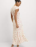 Floral Tie Neck Midaxi Tea Dress