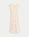 Floral Tie Neck Midaxi Tea Dress