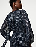 Foil Polka Dot Midaxi Tea Dress