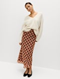 Checked Midaxi Pencil Skirt
