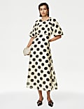 Lyocell™ Rich Spot Midaxi Waisted Dress