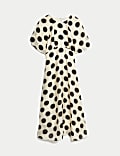 Lyocell™ Rich Spot Midaxi Waisted Dress