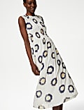 Printed Midi Smock Dress