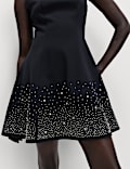 Embellished Mini Skater Dress