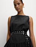Belted Midaxi Waisted Dress