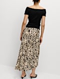 Animal Print Maxi Slip Skirt