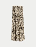 Animal Print Maxi Slip Skirt