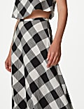 Checked Maxi A-Line Skirt