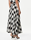 Checked Maxi A-Line Skirt