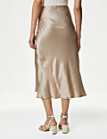 Jupe midi en satin