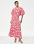 Pure Cotton Printed Maxi A-Line Skirt