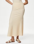 Textured A-Line Midi Skirt