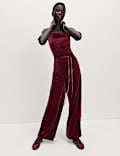 Velvet Square Neck Jumpsuit