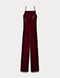 Velvet Square Neck Jumpsuit