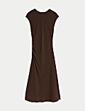 Round Neck Ruched Midaxi Column Dress