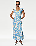 Floral Sweetheart Neckline Midaxi Tea Dress