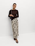 Printed Midaxi Slip Skirt