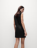Sparkly V-Neck Mini Shift Dress
