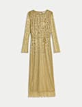 Plisse Midi Column Dress