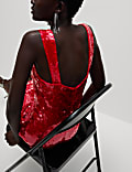 Sequin Square Neck Mini Shift Dress
